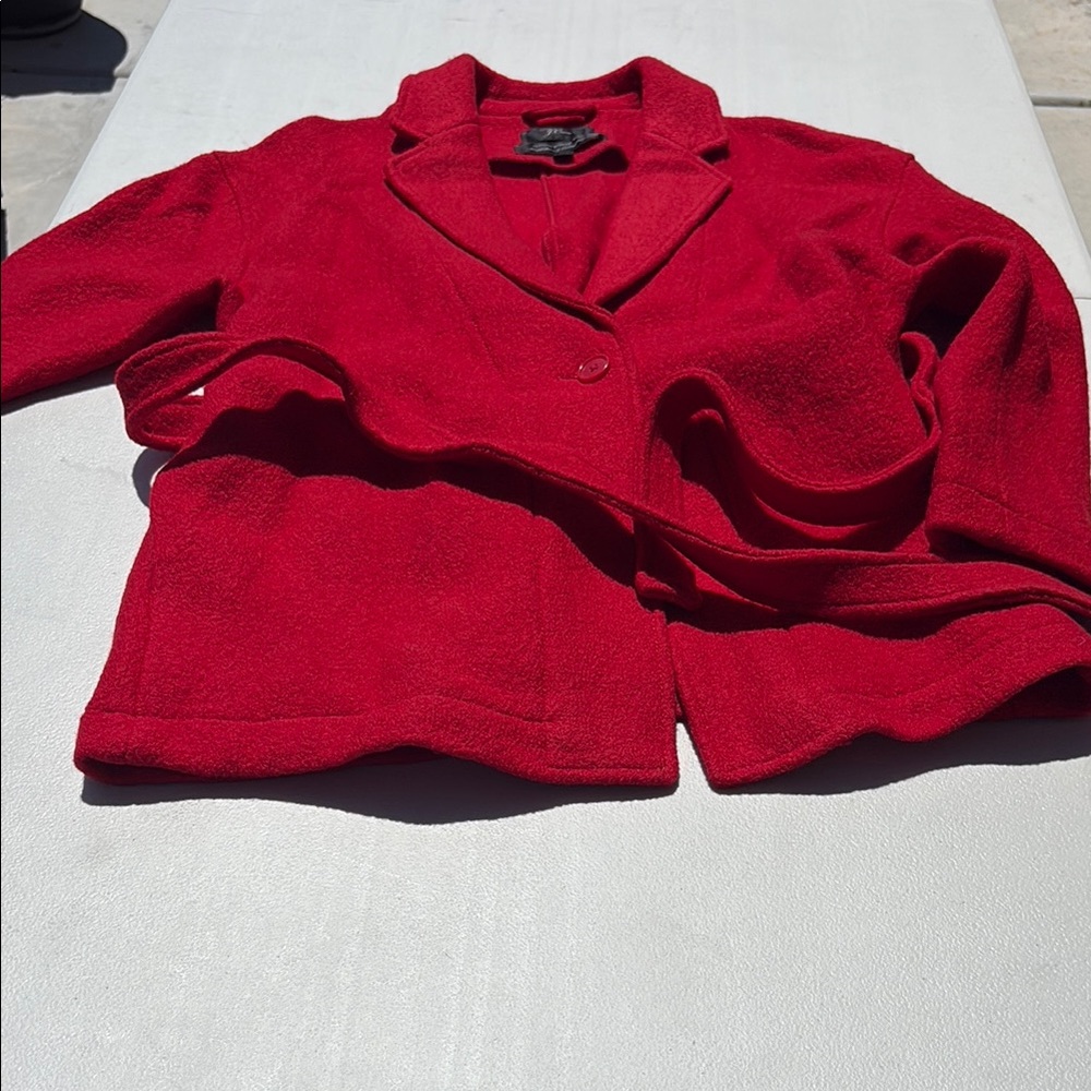 J Crew Red Blazer Classic Lapel Structured Design